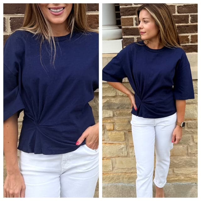 SIDE PLEATED TEE — alternate view