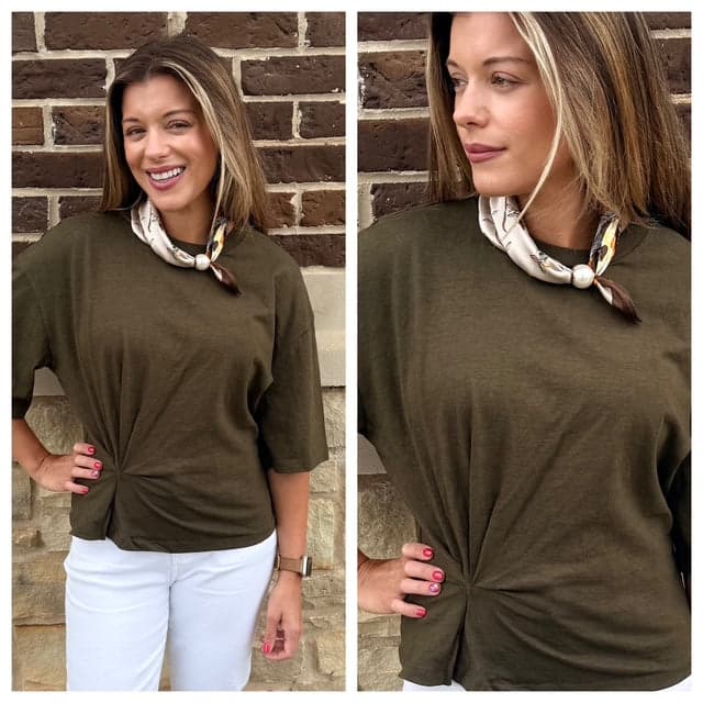 SIDE PLEATED TEE
